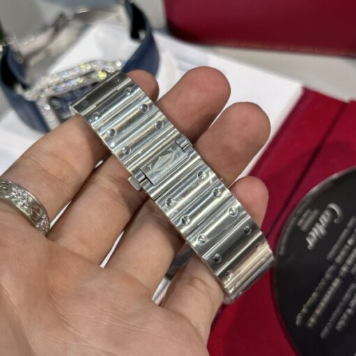 Cartier Replica Watch Santos Custom Moissanite Diamonds BV Factory 39.8mm - Image 8