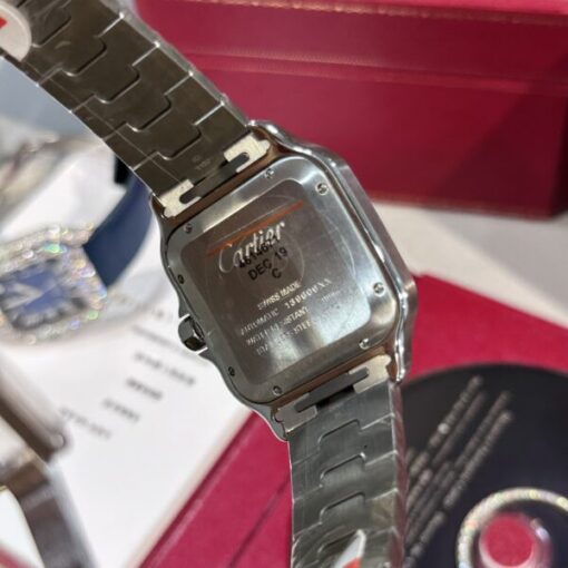 Cartier Replica Watch Santos Custom Moissanite Diamonds BV Factory 39.8mm - Image 6