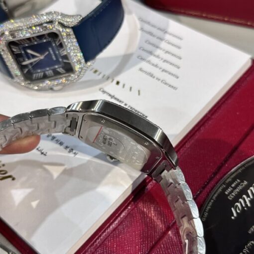 Cartier Replica Watch Santos Custom Moissanite Diamonds BV Factory 39.8mm - Image 7