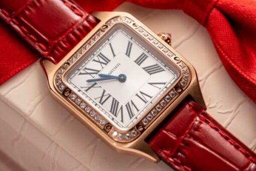 Cartier Replica Watch Santos Dumont WJSA0017 Red Leather Strap 38×27.5mm - Image 4