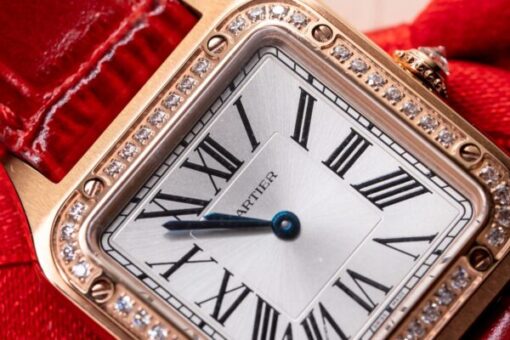 Cartier Replica Watch Santos Dumont WJSA0017 Red Leather Strap 38×27.5mm - Image 5