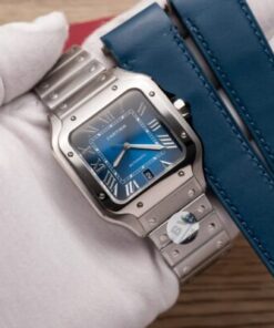 Alternative view of Cartier Santos De Cartier WSSA0013 Replica Wath Blue Dial BV Factory 39.8mm