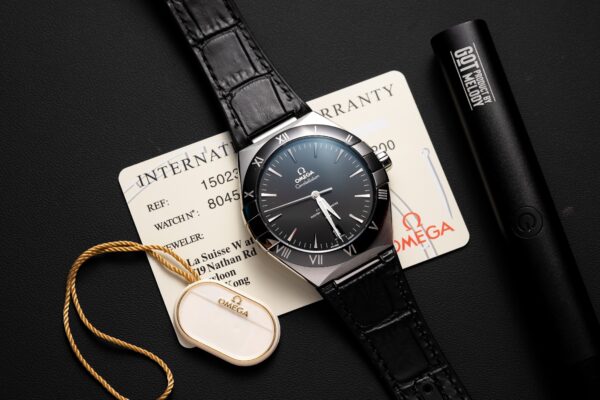 Omega Constellation Replica Watch Black Dial Leather Strap 42mm - Image 2