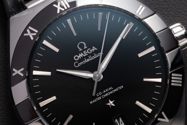 Omega Constellation Replica Watch Black Dial Leather Strap 42mm - Image 5