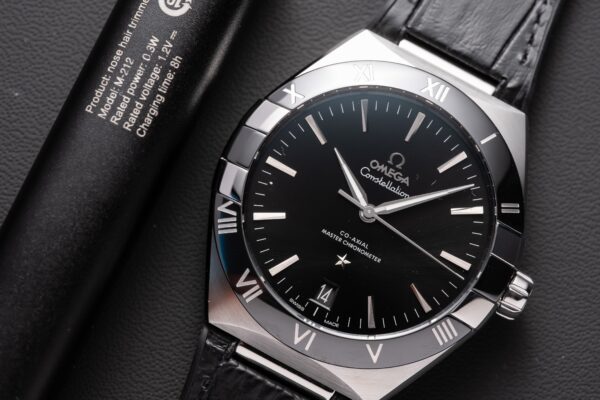Omega Constellation Replica Watch Black Dial Leather Strap 42mm - Image 6