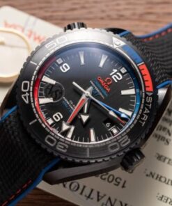 Alternative view of Omega Seamaster GMT Replica Watch Ceramic Black VS Factory 45.5mm