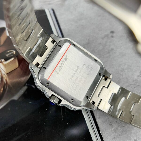 Cartier Santos High Quality Replica Watch With Stone Bezel 39.8mm - Image 9