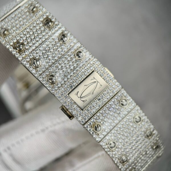 Cartier Santos High Quality Replica Watch With Stone Bezel 39.8mm - Image 10
