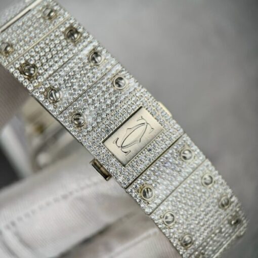 Cartier Santos Best Replica Watch With Full Stone 39.8mm - Image 10