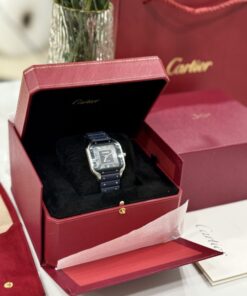 Alternative view of Cartier Santos Replica 1:1 Watch Rubber Blue Strap BV Factory 39.8mm