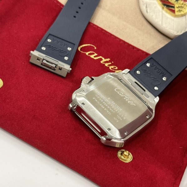 Cartier Santos Replica 1:1 Watch Rubber Blue Strap BV Factory 39.8mm - Image 7