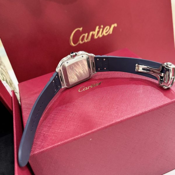Cartier Santos Replica 1:1 Watch Rubber Blue Strap BV Factory 39.8mm - Image 8