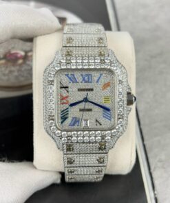 Alternative view of Cartier Santos Best Replica Watch With Full Stone 39.8mm