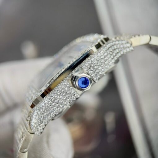 Cartier Santos Best Replica Watch With Full Stone 39.8mm - Image 7