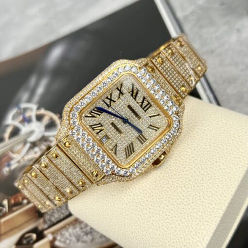 Cartier Santos Replica 1:1 Watch With Stone BV Factory 39.8mm - Image 2