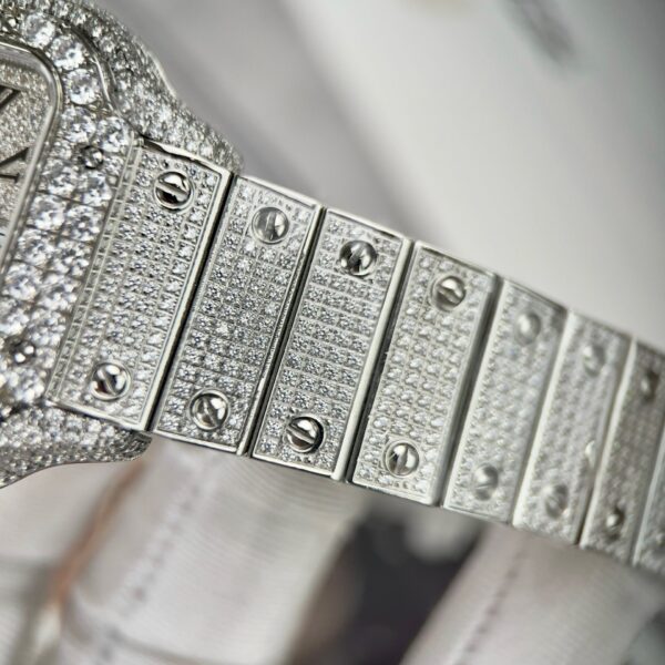 Cartier Santos High Quality Replica Watch With Stone Bezel 39.8mm - Image 8