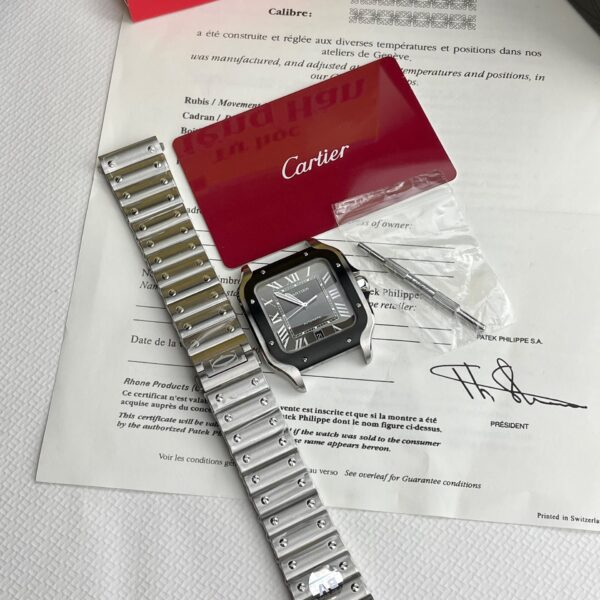 Cartier Santos WSSA0037 Replica 11 Watch Grey Dial BV Factory 39.8mm - Image 3