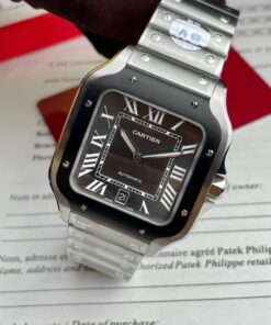 Alternative view of Cartier Santos WSSA0037 Replica 11 Watch Grey Dial BV Factory 39.8mm