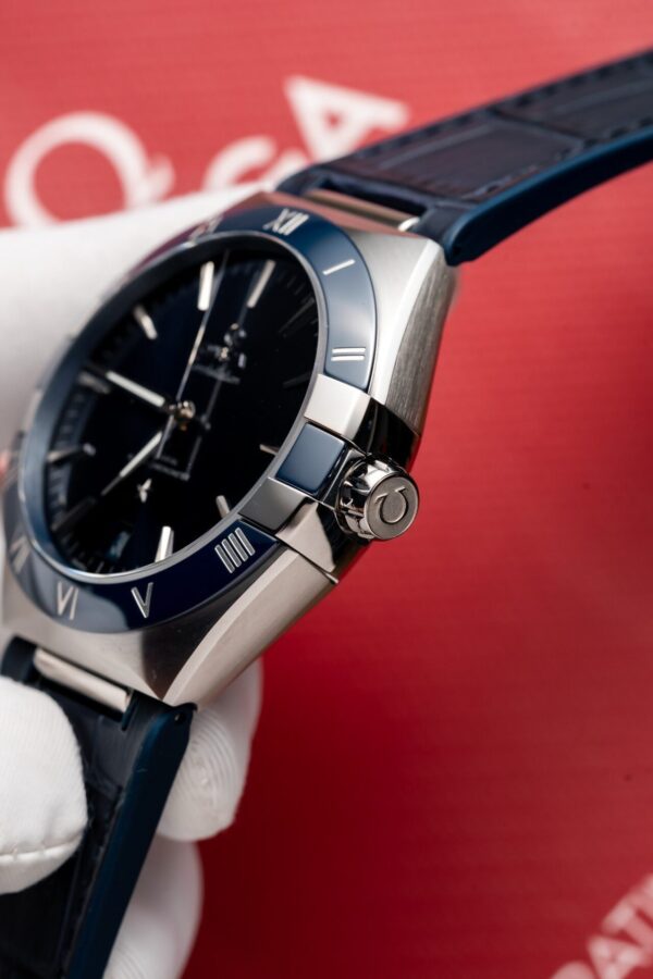 Omega Constellation Replica 11 Watch Blue Dial Leather Strap 41mm - Image 6