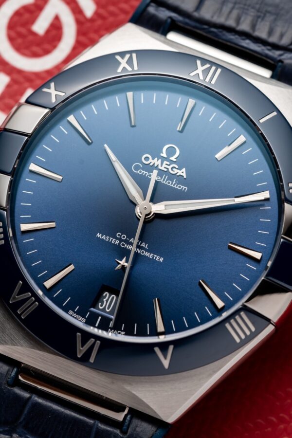 Omega Constellation Replica 11 Watch Blue Dial Leather Strap 41mm - Image 5
