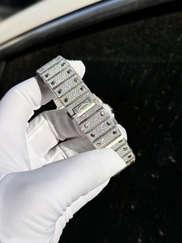 Cartier Santos Replica Watch Full Diamond Moissanite Hong Kong 39.8mm - Image 8