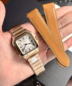 Cartier Santos Replica Watch Rose Gold BV Factory 39.8mm