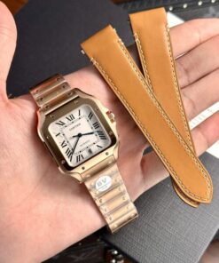 Alternative view of Cartier Santos Replica Watch Rose Gold BV Factory 39.8mm
