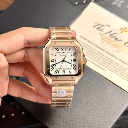 Cartier Santos Replica Watch Rose Gold BV Factory 39.8mm - Image 3