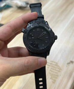 Alternative view of Omega Seamaster Replica Watch Black Ceramic Case Rubber Strap VS Factory 42mm