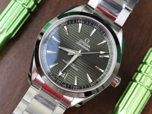 Omega Replica Watch Seamaster Aqua Terra Green Dial Metal Wire 41mm - Image 4