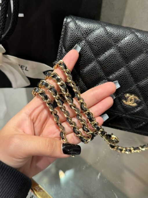 Chanel Caviar Tiny CC Wallet on Chain WOC Gold Plated Crossbody Bag 19cm - Image 5