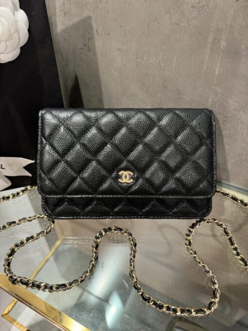 Chanel Caviar Tiny CC Wallet on Chain WOC Gold Plated Crossbody Bag 19cm - Image 2