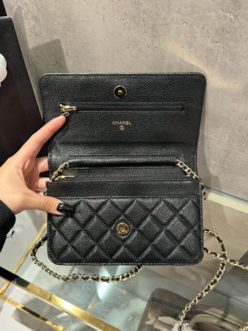 Chanel Caviar Tiny CC Wallet on Chain WOC Gold Plated Crossbody Bag 19cm - Image 4