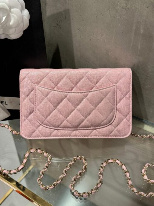 Chanel Caviar Tiny CC Wallet on Chain WOC Crossbody Bag Pink 19cm - Image 3