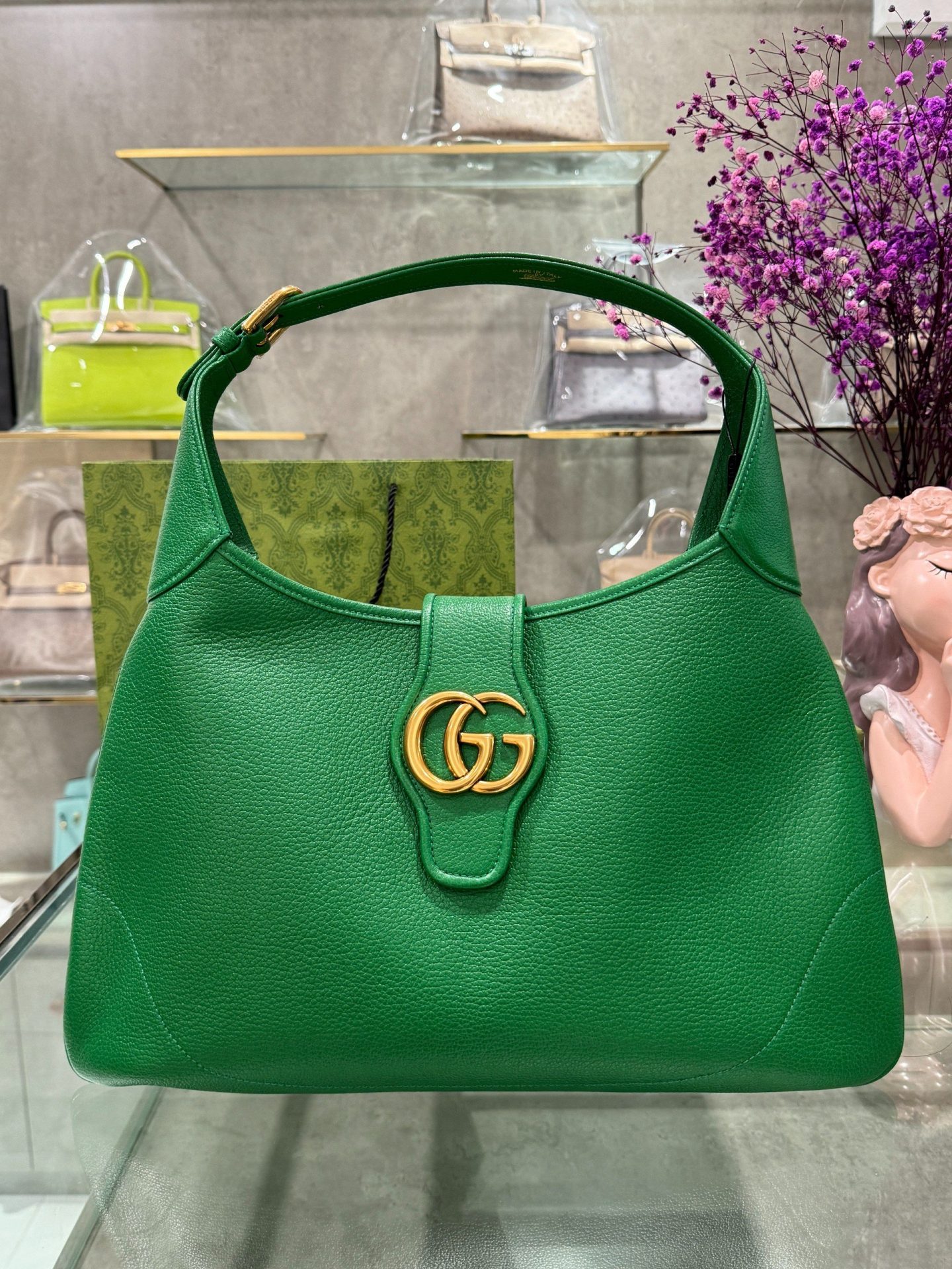 Gucci Aphrodite Medium Shoulder Bag Green 39mm