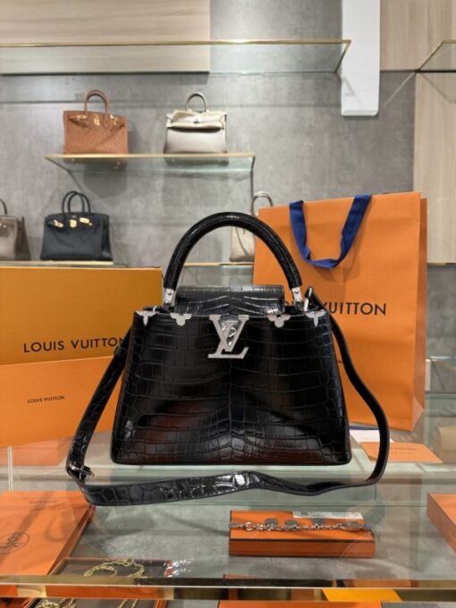 Túi Louis Vuitton Capucines BB Crocodilien Mat Like Auth 27cm - Image 2