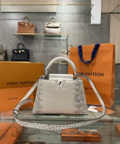 Alternative view of Louis Vuitton Capucines Albino Crocodile Bag Like Auth 27cm