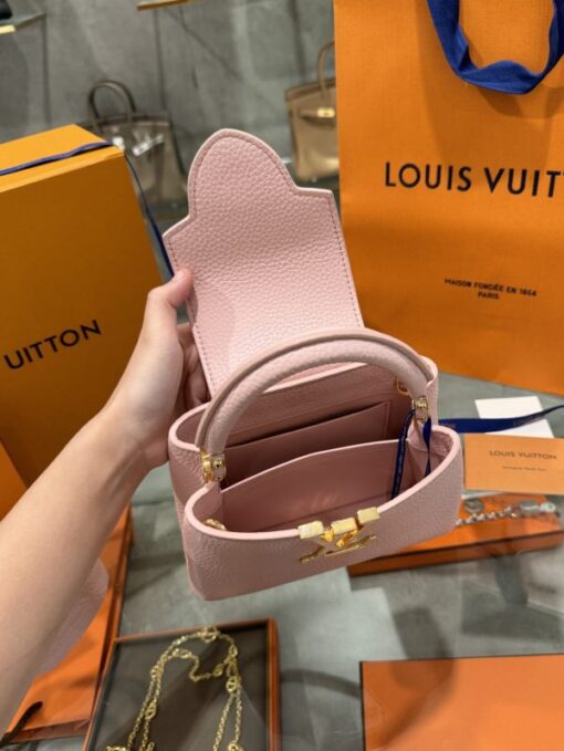 Louis Vuitton LV Capucines Mini Pink Bag Like Auth 21x14x8cm - Image 2