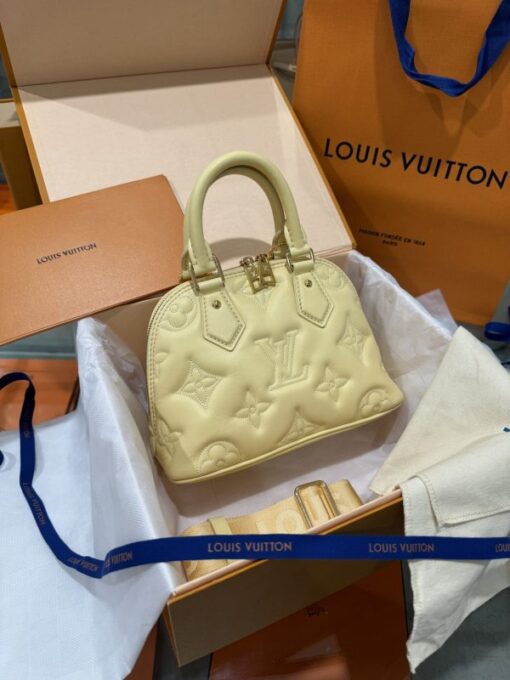 Louis Vuitton Alma BB Super Quality Yellow Handbag 24.5x18x12cm - Image 3