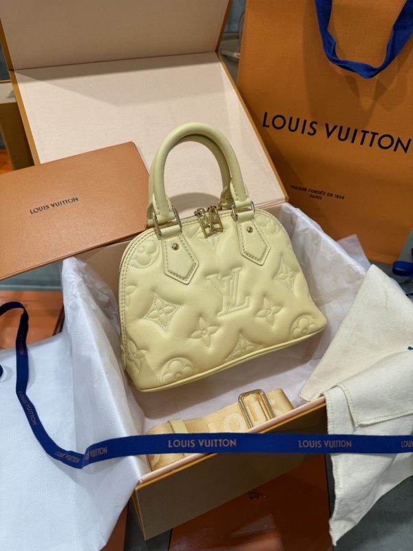 Louis Vuitton Alma BB Super Quality Yellow Handbag 24.5x18x12cm - Image 3