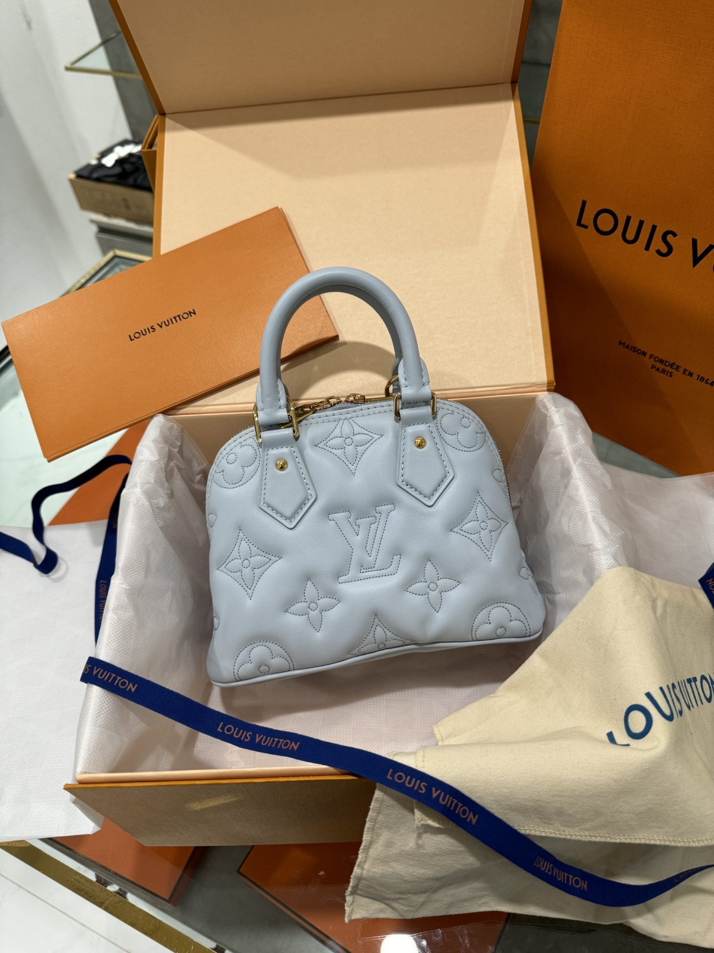 Louis Vuitton Alma BB Handbag Super Blue 24.5x18x12cm