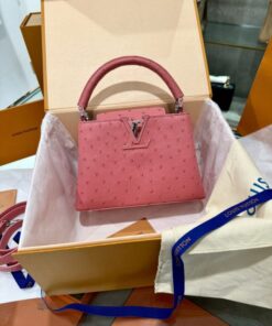 Alternative view of Louis Vuitton Capucines Imported Ostrich Leather Handbag Pink 21cm