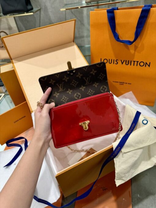 Louis Vuitton Cherrywood Chain Wallet Patent Red Leather 19cm - Image 6