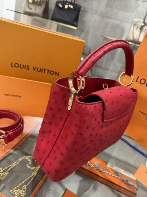 Louis Vuitton LV Capucines Ostrich Leather Handbag Imported VVIP 27cm - Image 4