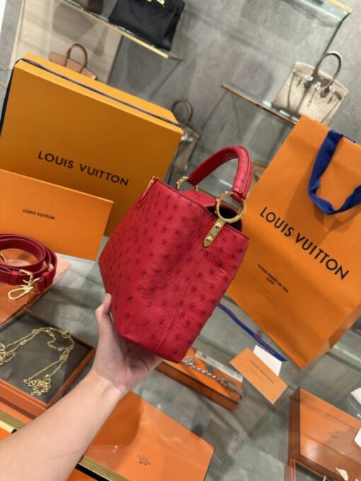 Louis Vuitton LV Capucines Ostrich Leather Handbag Imported VVIP 27cm - Image 6