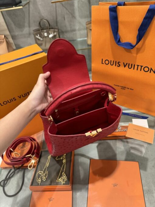 Louis Vuitton LV Capucines Ostrich Leather Handbag Imported VVIP 27cm - Image 8