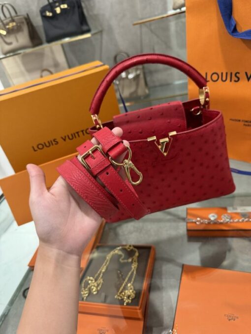 Louis Vuitton LV Capucines Ostrich Leather Handbag Imported VVIP 27cm - Image 7