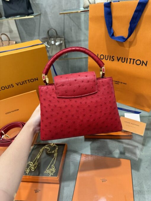 Louis Vuitton LV Capucines Ostrich Leather Handbag Imported VVIP 27cm - Image 3