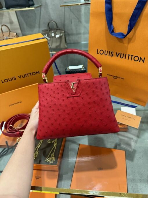 Louis Vuitton LV Capucines Ostrich Leather Handbag Imported VVIP 27cm - Image 2