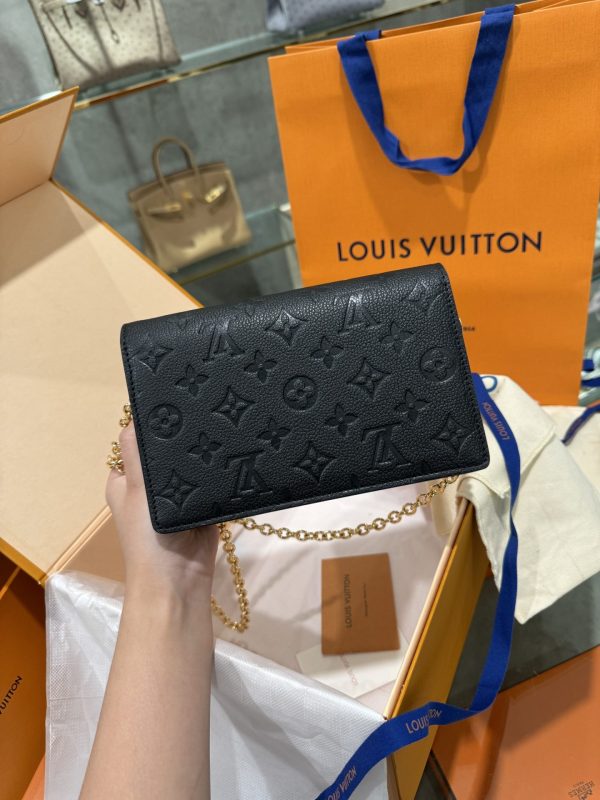 Louis Vuitton Vavin Chain Wallet Super Quality Black 19cm - Image 5